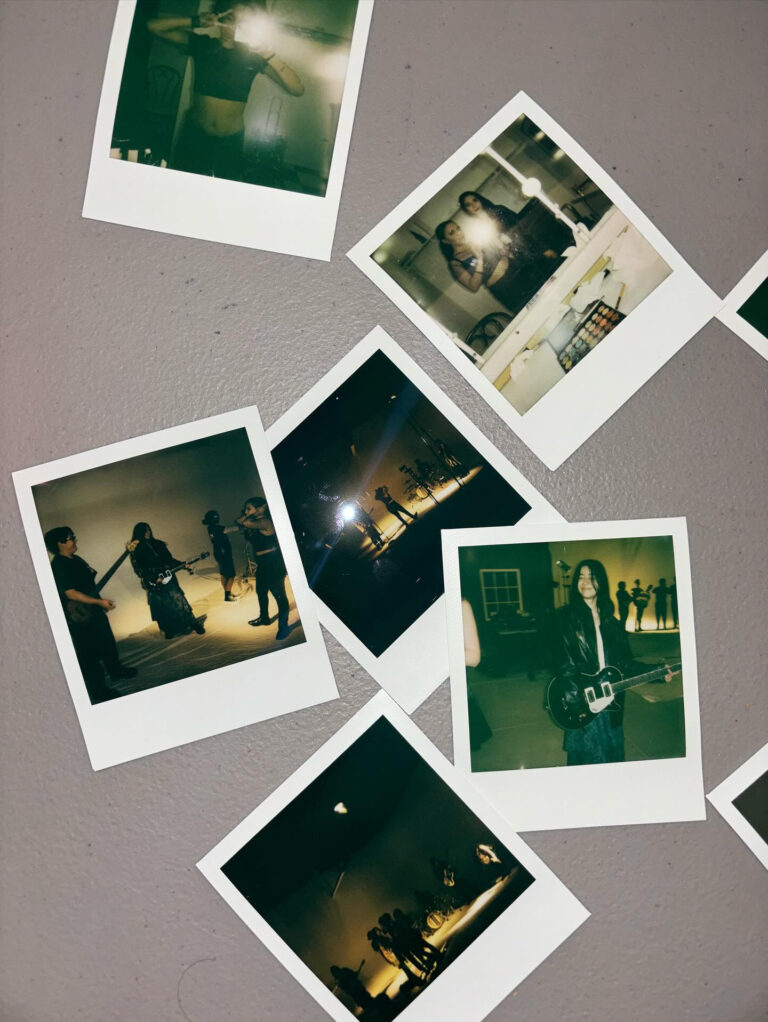 Polaroids from the Heavy Metal Mama music video shoot