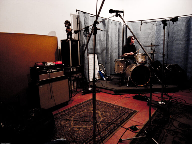 Steve drumming at Signalhouse studio